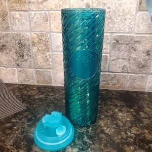 Starbucks Green Swirl Ribbed Iridescent 2022 16oz Tumbler